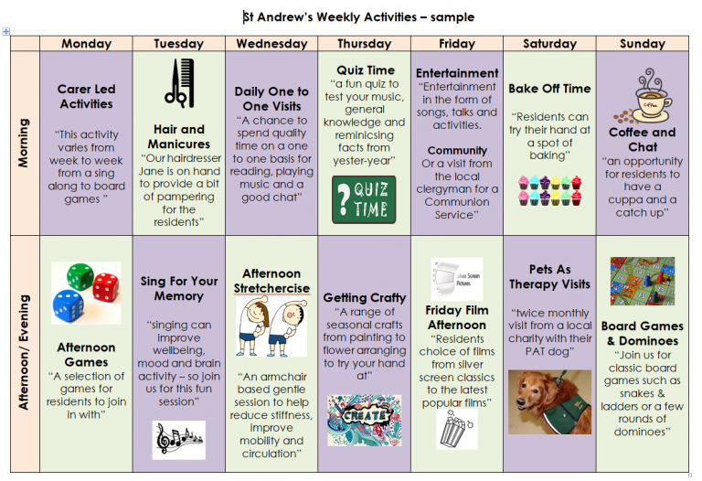 Care Home Activities at St Andrews Care Home Offer a Varied Programme